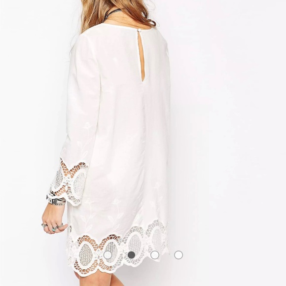 ASOS - Glamorous Swing Dress with Crochet Sleeve - Picture 3 of 14